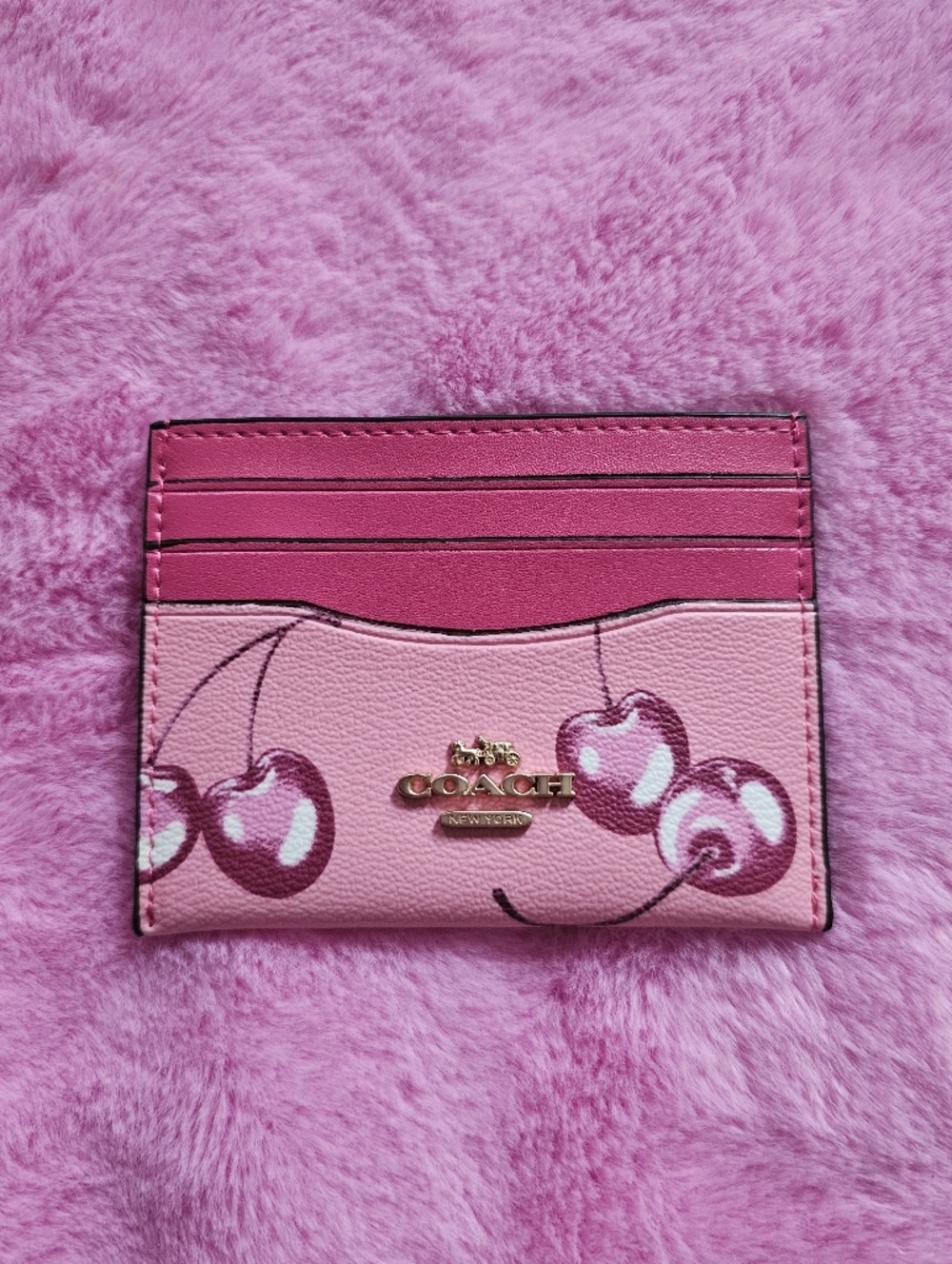 Coach Pink Cherry Card Case